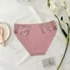 Nuevos calzones de encaje transpirables de color liso con empalme, talla europea, comercio exterior transfronterizo para mujer
