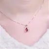 Pingente de Laço Rubi Estilo Coreano Pingente de Turmalina Rubelita Sangue de Pombo Natural Brasileiro Cor de Diamante Colar Tesouro