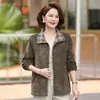 Jaqueta Curta Casual da Moda Outono 2026 para Mulheres de Meia-idade e Idosas, Top Estiloso para Mães Baixinhas, Casaco Elegante Feminino com Lapela