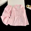 Conjunto de ropa de casa para niños con cuello de solapa, adecuado para primavera y otoño, fino y ligero, cárdigan de manga larga, estilo coreano, pijama de algodón con estampado de nubes para niñas