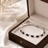 Pulseira quadrada multi-colorida de zircônia, moda popular transfronteiriça, luxo leve, pulseira cravejada de diamantes estilo ins, joia de alto padrão