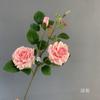 Rosa de Venecia artificial de 3 cabezas, rosa de doble pétalo, arreglo floral para boda, decoración, flores falsas, accesorios de decoración para el hogar