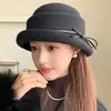 Sombrero de Estilo Simple de Chica Rica para Mujer Otoño Invierno Ala Corta Borde Enrollado Sombrero de Pescador Sombrero Cortavientos para Viaje Diario Sombrero Cálido Dropshipping