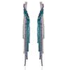 Pendientes irregulares con forma de aguja de plata y diamantes geométricos para mujer, de estilo europeo y americano, con cadena de garras de diamantes de colores exagerados y personalidad.