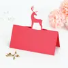 Tarjeta de Lugar de Reno Cortada con Láser Festival Navideño Fiesta Ciervo Blanco Tarjeta de Lugar Tarjeta de Notas Manuscrita En Stock