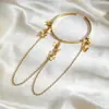 Colección de Pulseras de Brazo, Pulseras Abiertas Metálicas con Flor y Borla Transfronterizas Europeas y Americanas para Mujer, Moda Personalizada, Accesorios de Estilo Marino Sencillo