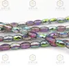 Cuentas Largas de Arroz Transparentes Facetadas Brillantes K9 de 6 mm de Gama Alta, Cuentas de Oliva, Cuentas de Vidrio de Cristal de Tambor de Cintura, Accesorios para Joyería con Cuentas