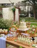 Soporte de Exhibición de Madera Estilo Tronco para Exteriores Celebración de Fiesta de Cumpleaños Mesa Color Tronco Estilo Bosque Mesa de Postres Descanso para el Té Adorno de Exhibición