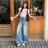 Colección nueva 2026: Jeans de pierna ancha, estilo americano, modernos y visualmente atractivos con diseño de pliegues, perfectos para el uso diario, que ofrecen un efecto adelgazante y disponibles para dropshipping.