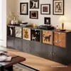 Estante de Ferro Forjado para Uso Doméstico, Estante Modular Colorida Estilo Kallax de Chão com Armazenamento em Gaveta, Novo Estilo Chinês