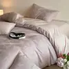 Conjunto de cama de quatro peças 100% algodão, luxo leve, toque de alta qualidade, jacquard, amigo da pele, para todas as estações, lençol de cama e capa de edredom 100% algodão, roupa de cama Nantong