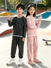 Conjunto Esportivo Infantil Outono e Inverno, Roupa de Casa para Meninos, Roupa Base Estudantil para Meninas Outono, Conjunto Casual de Duas Peças com Calça Jogger