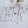 Pulseira de Flor Borboleta Banhada a Cobre Prata de Luxo Leve Corrente de Segurança DIY Pingente de Zircônia Borla Micro Embutida Acessórios