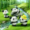 Micropaisaje creativo, lindo panda redondo, muñeco de jardinería, decoraciones DIY, accesorios colgantes, adornos pequeños de plástico para escritorio