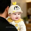 Gorra de Béisbol para Bebé con Pingüino Bordado para Niños y Niñas, Gorra con Visera Protectora del Sol, Gorro Estilo Dibujo Animado