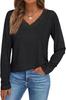 Amazon 2026 Comércio Exterior Europeu e Americano Transfronteiriço Moda Feminina Mais Vendida Camisa Casual Fashion de Manga Longa com Renda e Decote V Outono e Inverno
