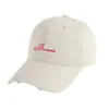Gorra de Béisbol con Bordado de Letras Desgastadas Estilo Americano para Mujer, Moderna y Versátil, Adecuada para Uso Casual al Aire Libre y Ciclismo, Gorra de Pico Adelgazante