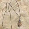 Nuevo Collar de Calabaza Minimalista Estilo Chino con Patrón de Pliegues Arrugados, Estilo Vintage Fresco, Sensación de Alta Gama, Cadena para Suéter Única y Versátil