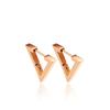 Aretes de triángulo de acero de titanio con superficie de paisaje simple de lujo ligero, exquisitos coreanos, oro rosa, acero inoxidable, venta al por mayor