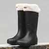 Botas de Lluvia de Caña Alta Transfronterizas para Hombres y Mujeres, Zapatos Impermeables para Uso en Exteriores, Botas Largas, Zapatos de Goma, Cubrezapatos Ligeros Antideslizantes, Tubo Largo