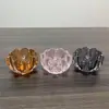 Lótus de Três Cores Lâmpada de Manteiga Flor Velas de Cristal Castiçal Ornamento Vintage Francês Decorações Castiçal para Jantar Romântico à Luz de Velas