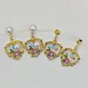 Colar Pingente Fecho Universal DIY Jardim de Monet Vintage Luxo Leve Brincos de Pérola Colar Acessórios de Joias