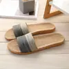 Pantuflas de Piso para Interior del Hogar de Algodón Lino Lino Pantuflas de Hogar de Verano Frescas Pantuflas de Piso H-4 Transpirables Antideslizantes