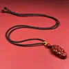 Mineral Crudo Cinabrio Arena de Cristal Hoja Frijol Rojo Mariposa Colgante Collar de Cristal Chapado en Oro Colgante Venta al por Mayor Dropshipping