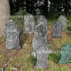 2027 Halloween Lápida Simulación Retro Tablero Hueco de Plástico PP Impresión UV Decoración de Letrero para Jardín Exterior