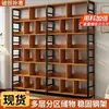 Estantería de almacenamiento de múltiples niveles para la sala de estar, estantería para el hogar integrada en la pared, estantería de pie, estante de almacenamiento simple de hierro y madera
