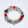 Pulsera de Cuarzo Fantasma Verde Natural SparkAlgae para Mujer, Pulsera Versátil de Cuarzo Rutilado Verde Granate al por Mayor