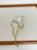 Broche de Flor de Hoja de Metal Retro Elegante Oversize Pin de Corsage de Industria Pesada Accesorios de Diseño de Nicho para Mujeres