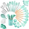Fornecido Diretamente da Amazon 43 Peças de Conjunto de Utensílios de Cozinha de Silicone Resistente ao Calor Adequado para Panelas Antiaderentes Colher e Espátula Conjunto de Utensílios de Cozinha