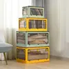 Caja de almacenamiento de libros plegable para estudiantes, organizador de libros para dormitorio, caja de almacenamiento de libros transparente para el hogar