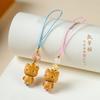 Madera de sándalo natural lindo lindo colgante de Hello Kitty cadena para teléfono móvil creativo madera tejido a mano bolso colgante que combina con todo