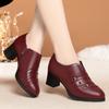 Zapatos de madre piel suave suela suave resorte y otoño boca profunda zapatos de mujer nuevos de mediana edad mediana edad y ancianos zapatos de mediana edad con una generación de pelo