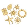Colgante DIY europeo y americano de acero titanio sol para mujer amor joyería de acero inoxidable collar de concha de estrella de mar colgante de aretes
