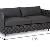 Combinación de Sofá de Ratán para Exteriores Patio Exterior Balcón Exterior Silla de Ratán de Ocio Sofá de Cuerda Ratán Impermeable Protector Solar