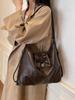Mochila de Cuero Encerado Vintage de Otoño e Invierno para Mujer 2024 Nueva Moda Bolso Tote con Lazo Mochila Multiusos de Gran Capacidad