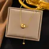 [Collar de Acero de Titanio Dorado + Color Acero] Moda de Lujo Ligero para Mujer El Más Fácil de Combinar Cadena para Clavícula Collar de Amor de Nicho de Gama Alta
