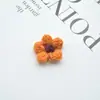 Versão coreana de flor de cinco pétalas de lã crochê acessórios de cabelo feitos à mão acessórios para joias DIY material de presilha infantil corda de cabelo