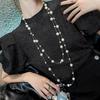 Collar de perlas largas de Super Fairy, moderno y elegante, diseño de nicho, cadena de clavícula ligera y lujosa, delicada cadena de lana, venta al por mayor