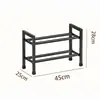 Zapatero de hierro forjado de tres niveles, adecuado para dormitorios y uso doméstico, un estante de almacenamiento simple para la entrada, diseño de múltiples capas, ahorra espacio y zapatero a prueba de polvo