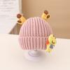 Outono e inverno novo chapéu infantil bolsa conjunto de duas peças desenho animado chifres inverno lã chapéu meninas chapéu de malha doce