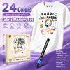 Caneta Têxtil para Tecido Caneta de Cor Graffiti DIY para Camiseta Bolsa de Lona para Roupas Marcador à Mão Pintado à Mão à Prova d'Água e que Não Desbota