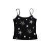 Camisola Estilo Americano Chica Picante con Estrella de Pedrería para Mujer, Nuevo Top de Verano Sexy Ajustado Versátil sin Mangas Tendencia