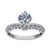 Anillo de Diamante Corona Innovador en Forma de V Apertura Color D Imitación Moissanita Anillo Plata Anillo de Compromiso de Diamantes Anillo de Diamantes de Platino