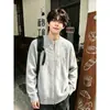 Novos estilos de outono e inverno: Cardigans suéteres de manga longa, gola redonda, estilo retrô americano, modelagem solta, casuais, com zíper, peças de outer wear da moda para homens e mulheres