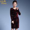 Vestido de Madre Chen Miaoyan Nuevo Vestido de Boda Bordado Cuello Redondo Talla Grande para Mujeres de Mediana Edad Longitud Media Ropa para Mujer