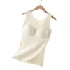 Chaleco Térmico Antibacteriano de 10A para Mujer con Almohadilla en el Pecho, Ropa Interior de Capa Base Cepillada con Forro de Felpa Integrado para Otoño e Invierno, Adelgazante